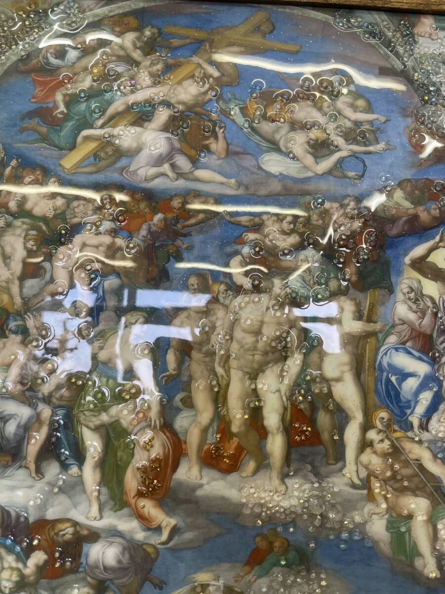 最後の審判　ミケランジェロ　ポスター　絵画　額縁　アート Amazon.co.jp: 西洋絵画 ミケランジェロ『最後の審判』ポスター