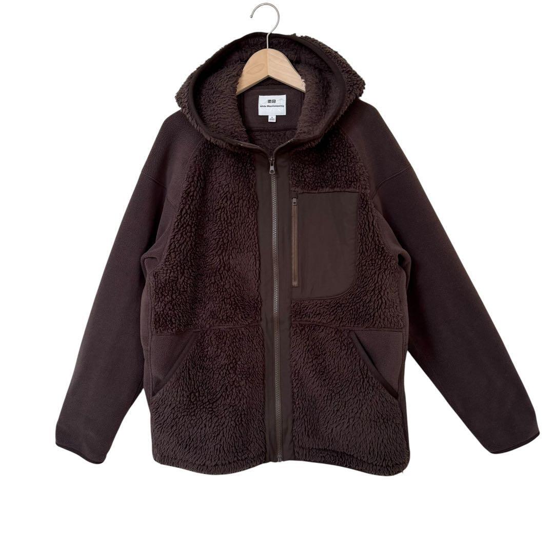 サイズM★UNIQLO×White Mountaineering★フリース フルジップパーカー コラボ ユニクロ ホワイトマウンテニアリング メンズ T2983古着公園_画像2