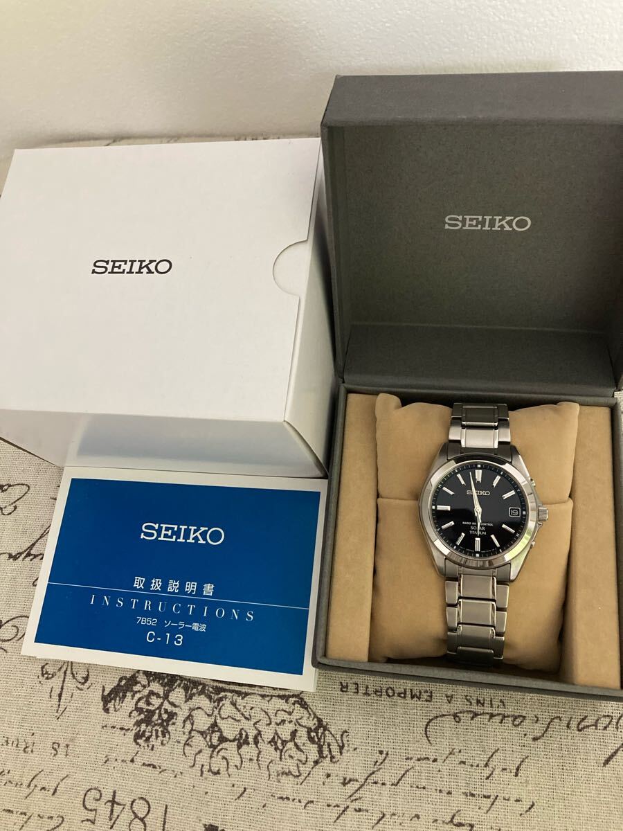超美品!貴重! SEIKO セイコー チタン GS 電波ソーラー 7b52 超美品!貴重! SEIKO セイコー チタン GS 電波ソーラー 7b52