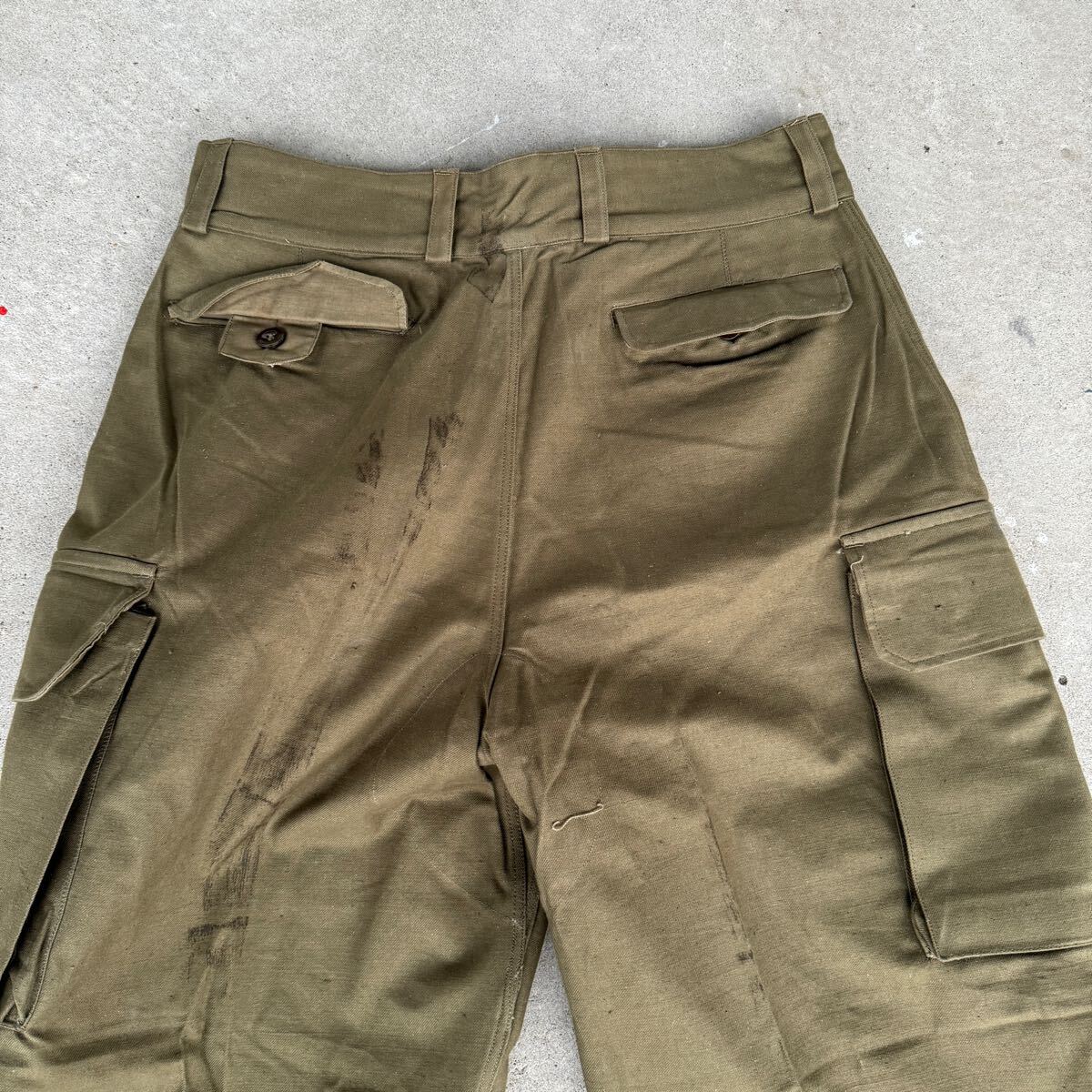 ビンテージ　デッドストック　ユーロ　ミリタリー　フランス軍　M47　カーゴパンツ　コットンツイル　250402
