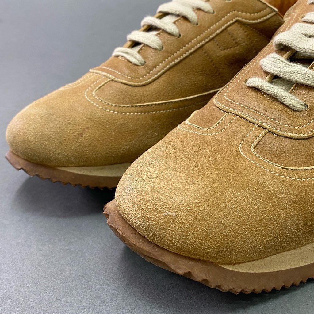 3d3 HERMES エルメス クイック レザースニーカー 39 1/2 キャメル Leather シューズ イタリア制