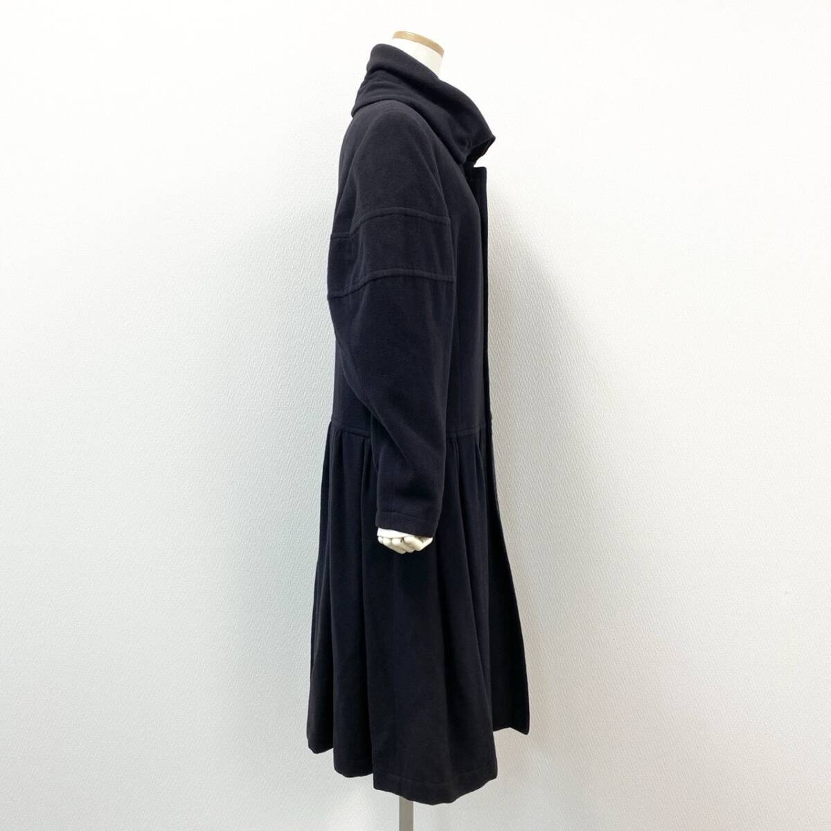 8d2 COMME des GARCONS コムデギャルソン ウールコート ロングコート タックプリーツ AD1989 GC-050230 ネイビー系 ウール レディース