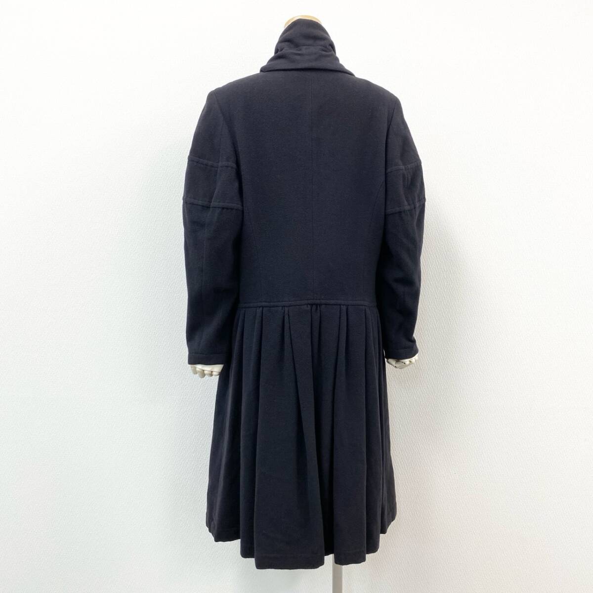 8d2 COMME des GARCONS コムデギャルソン ウールコート ロングコート タックプリーツ AD1989 GC-050230 ネイビー系 ウール レディース