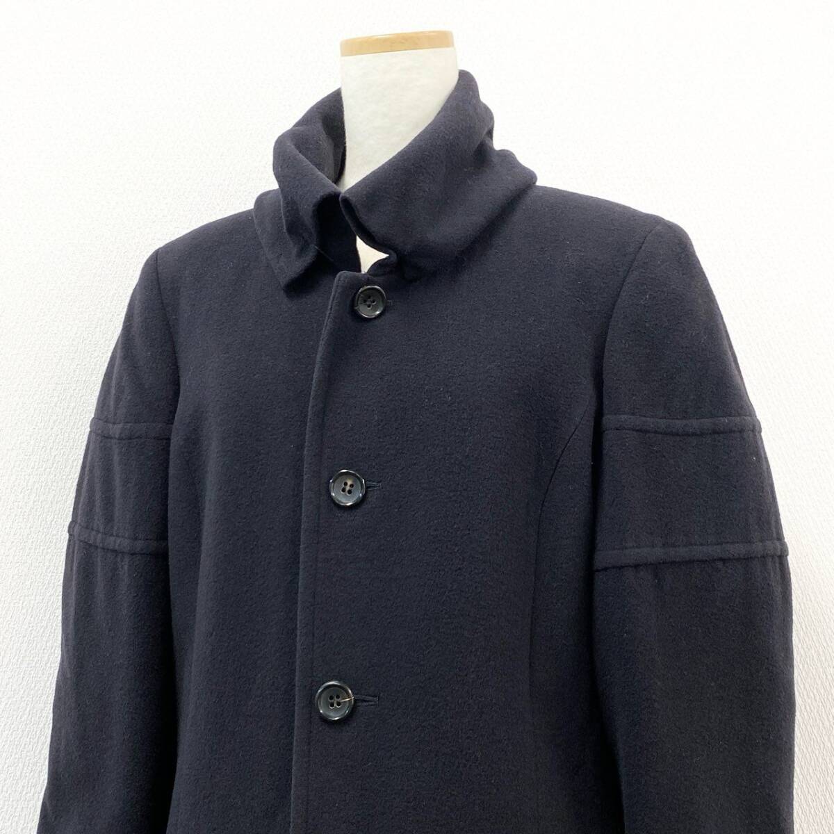 8d2 COMME des GARCONS コムデギャルソン ウールコート ロングコート タックプリーツ AD1989 GC-050230 ネイビー系 ウール レディース