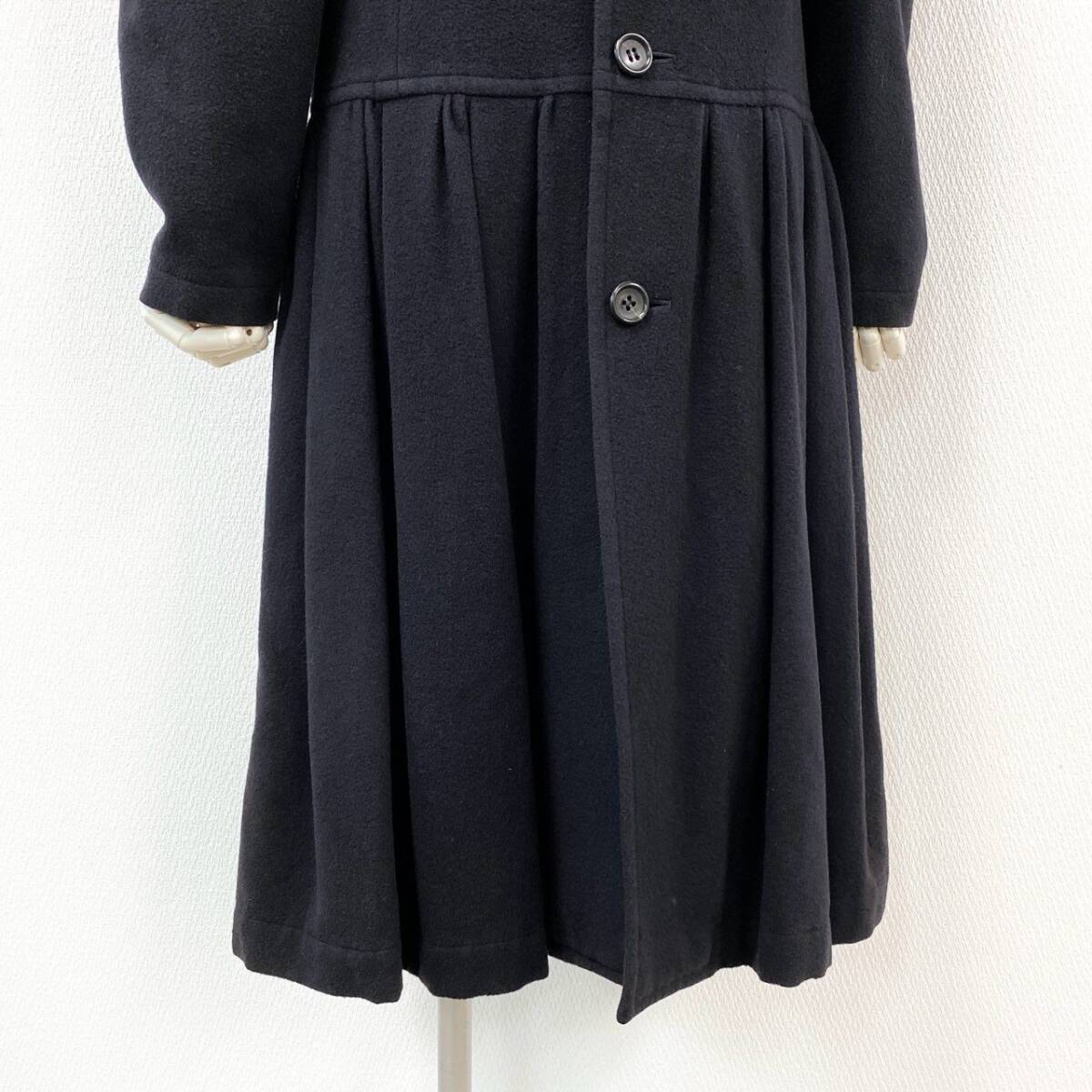8d2 COMME des GARCONS コムデギャルソン ウールコート ロングコート タックプリーツ AD1989 GC-050230 ネイビー系 ウール レディース