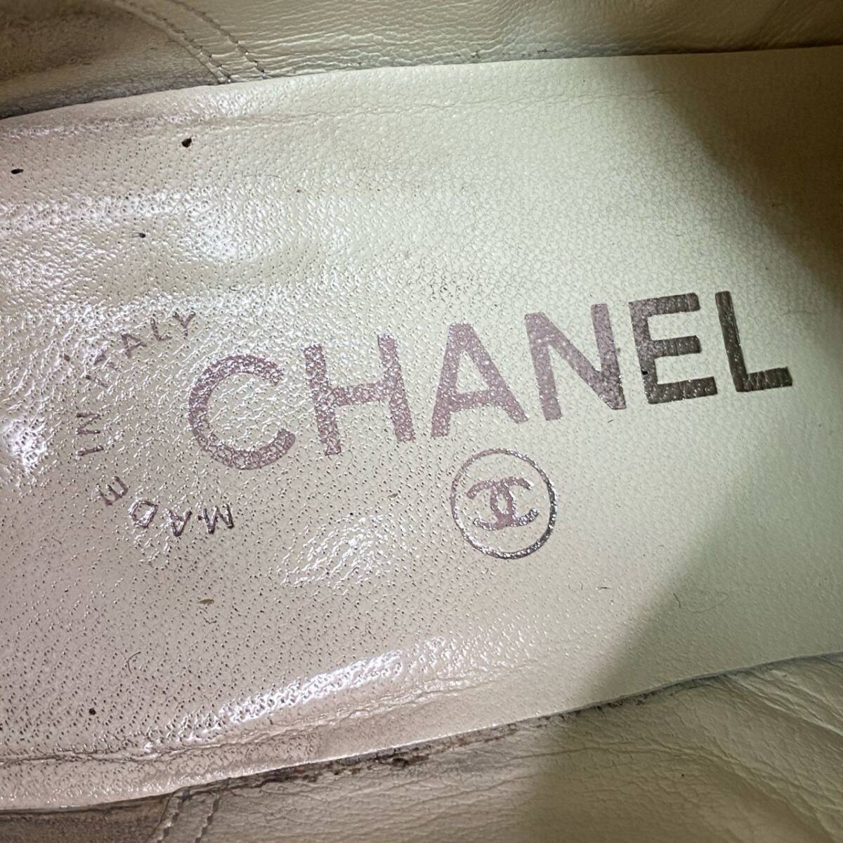 3d22 CHANEL シャネル ココチャーム スクエアトゥ ショートブーツ 37 1/2 ブラック レザー ブーティ バックジップ シューズ イタリア制
