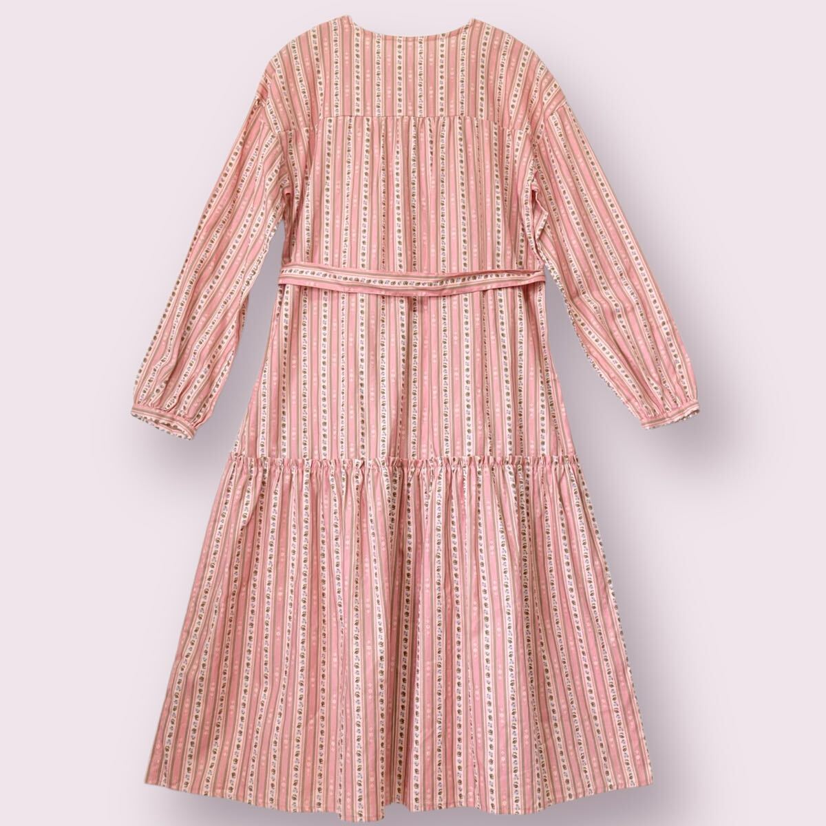 エヘカソポ 新品未使用 小花柄 ティアードワンピース ピンク 綿_画像6