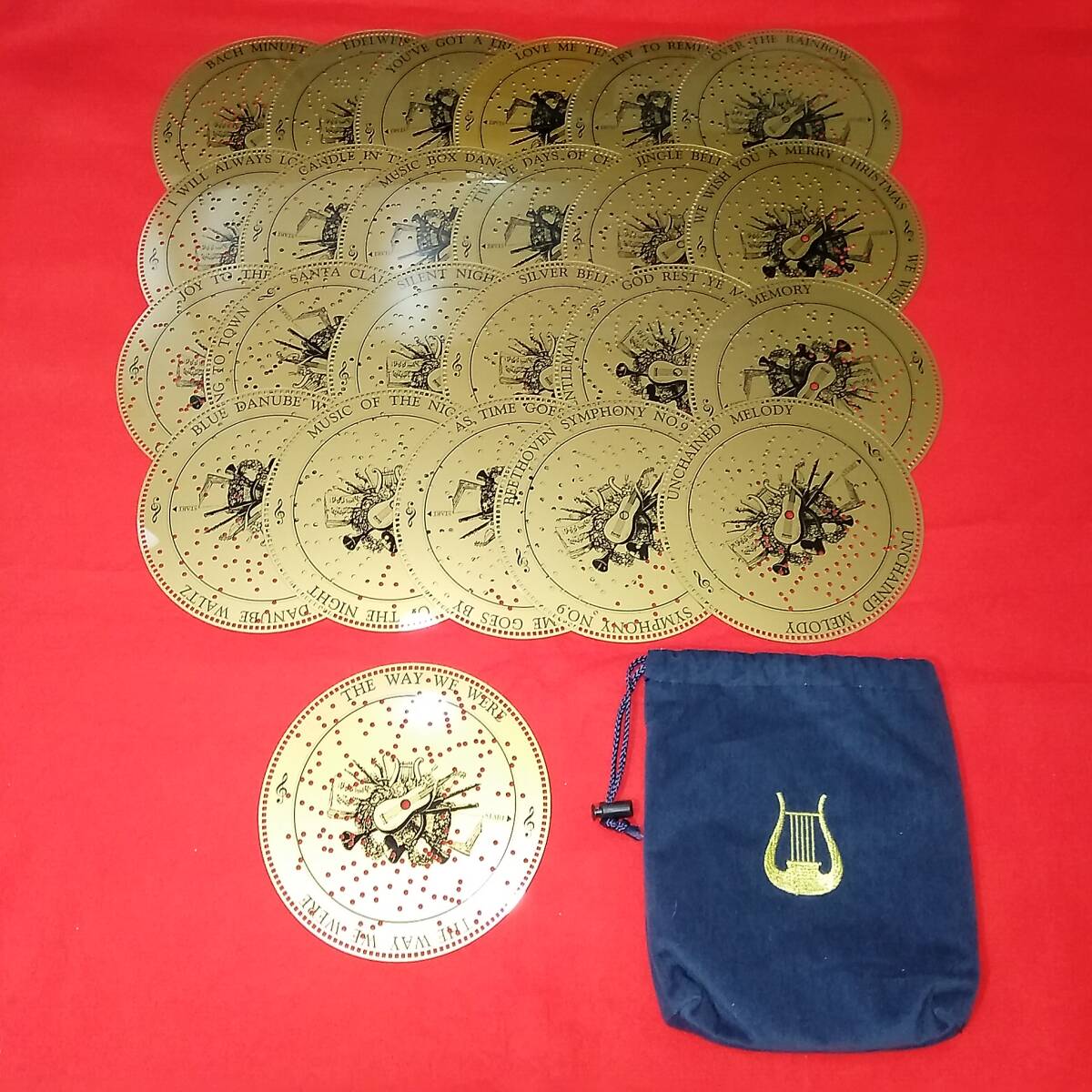24枚 【ミスタークリスマス オルゴール用ディスク + 刺繍入り 24枚 【ミスタークリスマス オルゴール用ディスク + 刺繍入り