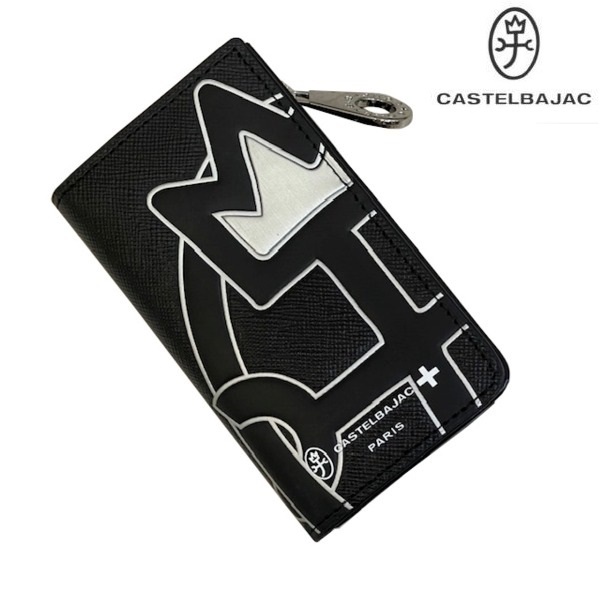 CASTELBAJAC カステルバジャック 牛革 キーケース 小銭入れ付きデザイン ４連仕様 ブラック　 この他にも出品中? ca22084