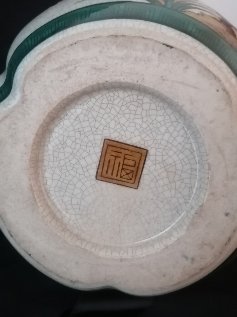 九谷焼 瓢箪型花瓶 花生 花器 飾壷 陶芸 骨董 工藝 色絵磁器 古 九谷焼 瓢箪型花瓶 花生 花器 飾壷 陶芸 骨董 工藝 色絵磁器 古