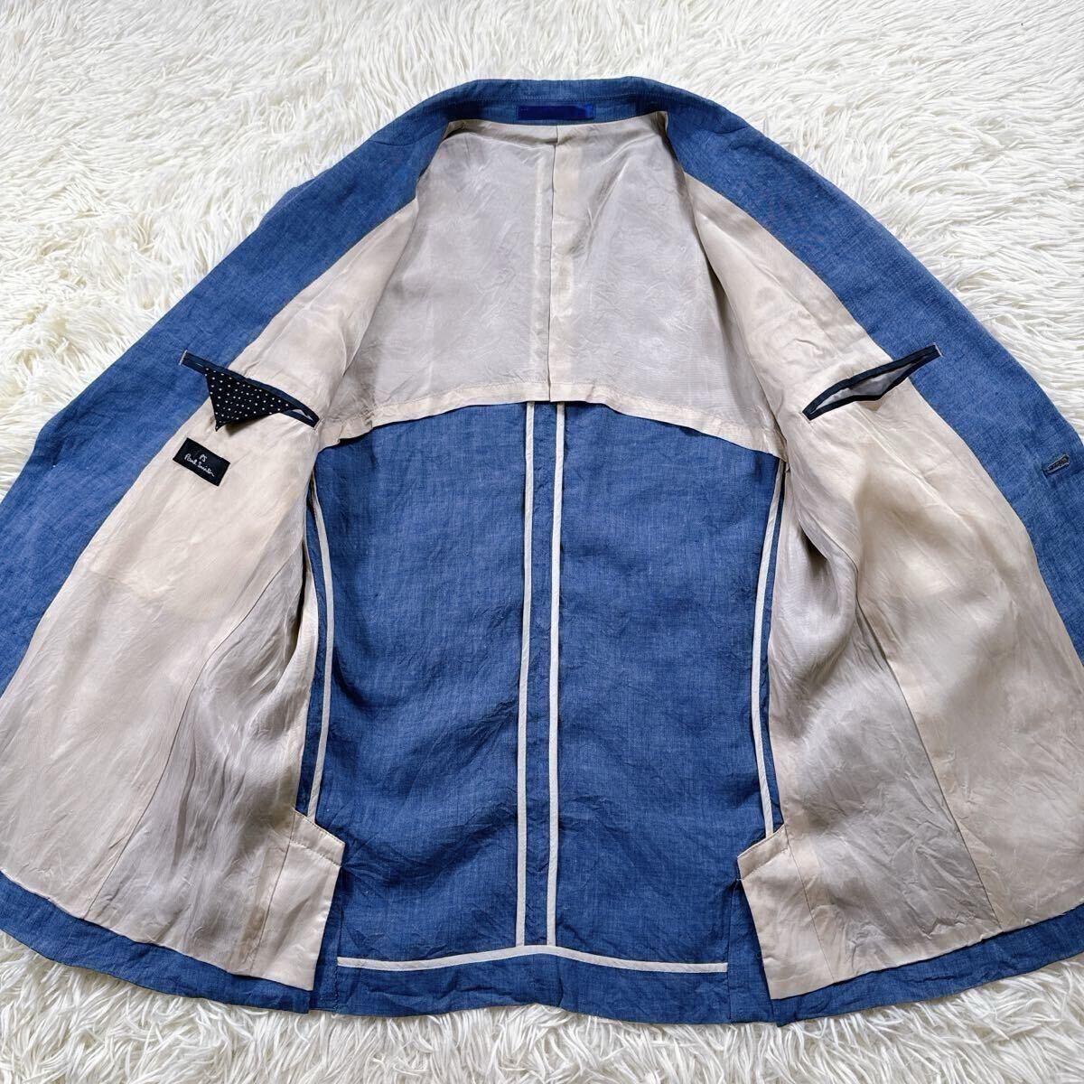 ○デニム調ブルー Lサイズ○Paul Smith アンコン テーラード ○デニム調ブルー Lサイズ○Paul Smith アンコン テーラード