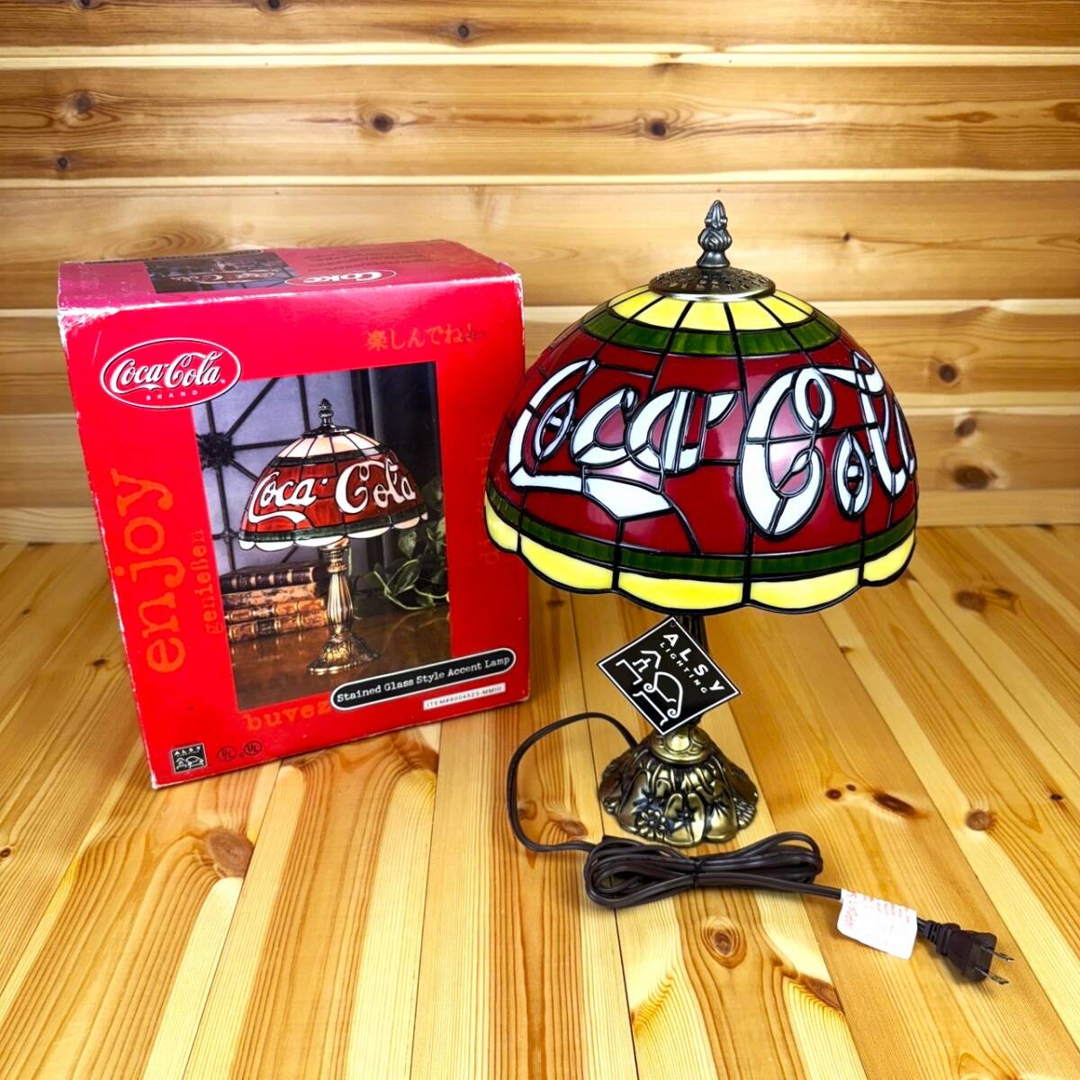 コカコーラ Coca-Cola ティファニーランプ ステンドグラス調 コカコーラ Coca-Cola ティファニーランプ ステンドグラス調