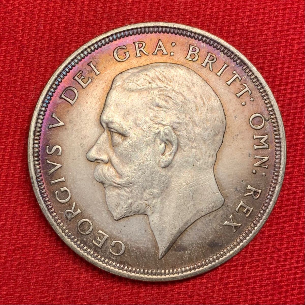 26.51g 銀貨 1928年 ジョージ5世 クラウン銀貨 ウィンザー朝の 26.51g 銀貨 1928年 ジョージ5世 クラウン銀貨 ウィンザー朝の