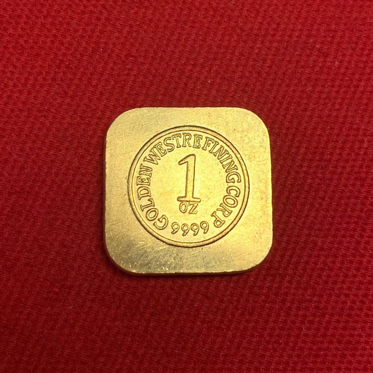11.28g 外国古銭 Golden West オーストラリア 四角金貨 旭日 11.28g 外国古銭 Golden West オーストラリア 四角金貨 旭日