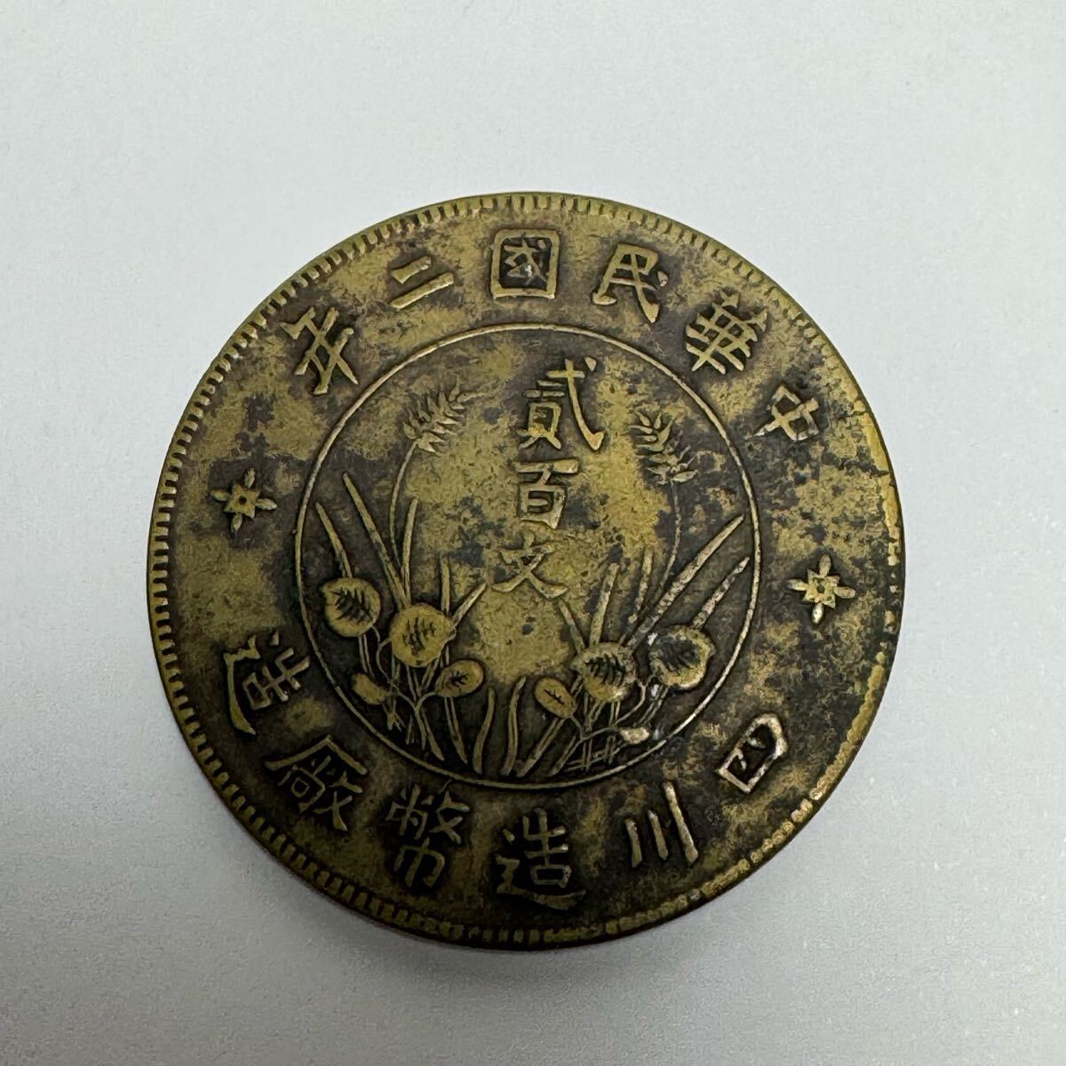 中国古銭 弐百文 中華民国二年 四川造幣 コイン 硬貨 台湾 渡来 中国古銭 弐百文 中華民国二年 四川造幣 コイン 硬貨 台湾 渡来