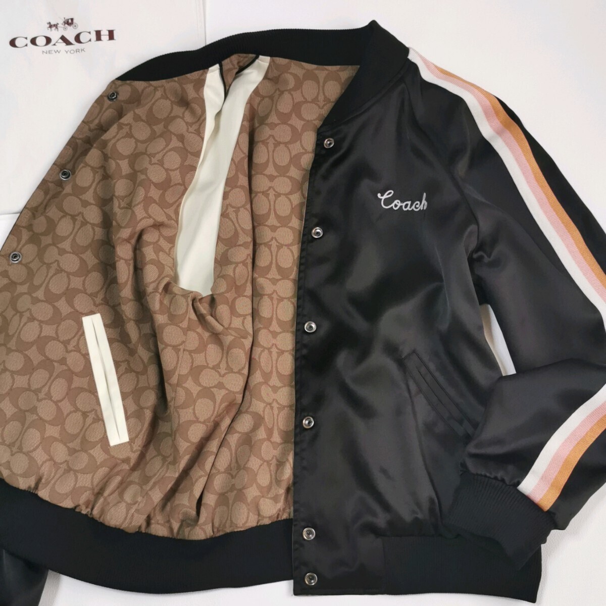 美品/L相当☆コーチ COACH シグネチャー総柄 リバーシブル 2way 美品/L相当☆コーチ COACH シグネチャー総柄 リバーシブル 2way