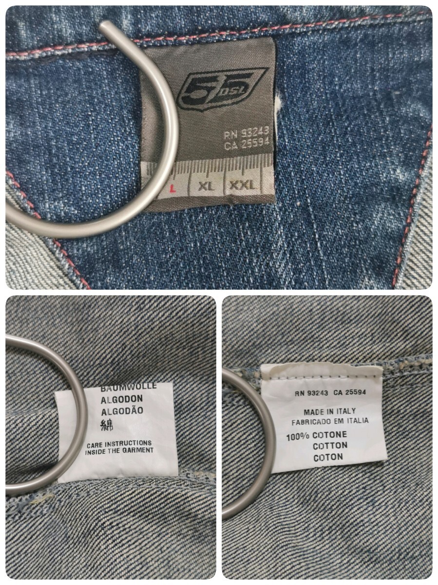 1円〜 美品/希少Lサイズ◎ DIESEL ディーゼル デニムジャケット 1円〜 美品/希少Lサイズ◎ DIESEL ディーゼル デニムジャケット