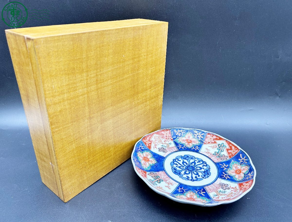 BD0702025 □ 古伊万里 色絵七寸皿 皿 食器 中古品 箱付き BD0702025 □ 古伊万里 色絵七寸皿 皿 食器 中古品 箱付き