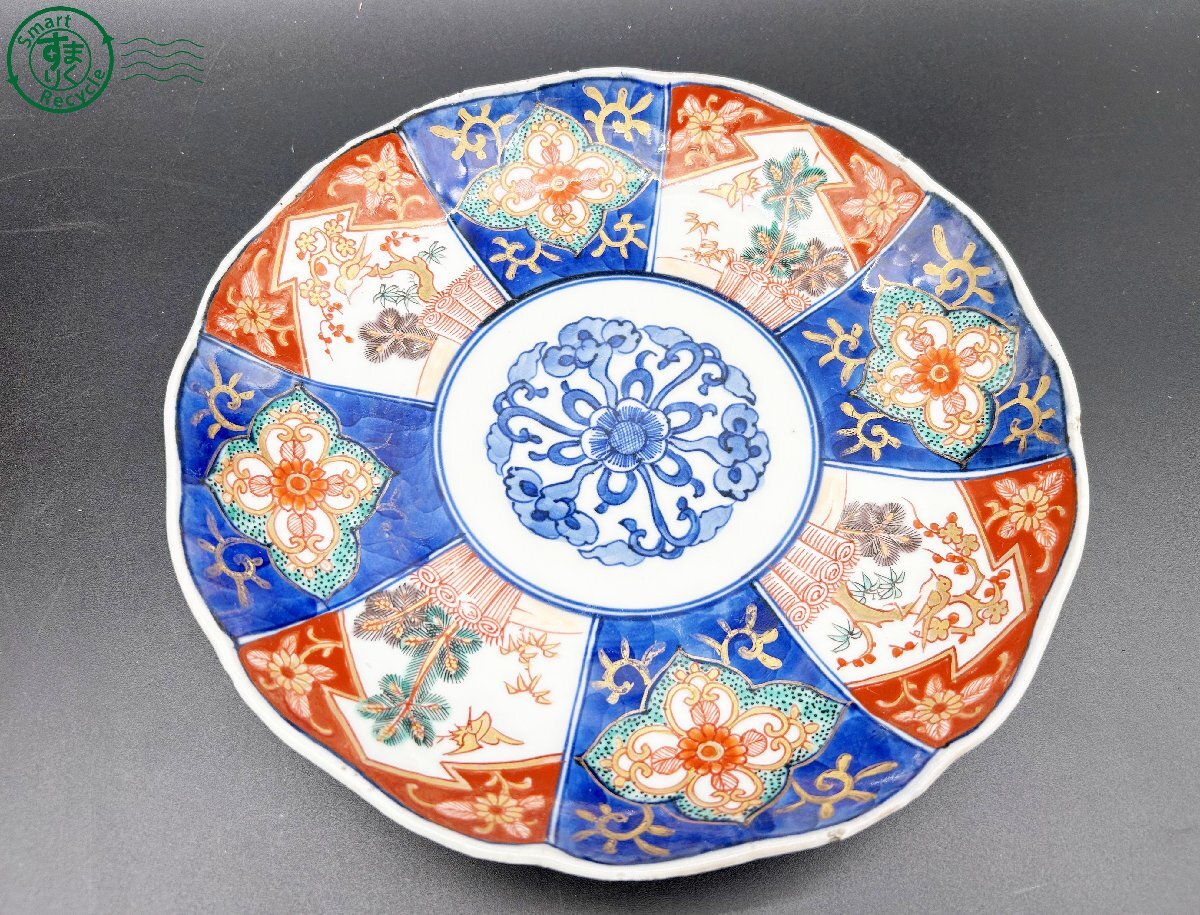 BD0702025 □ 古伊万里 色絵七寸皿 皿 食器 中古品 箱付き BD0702025 □ 古伊万里 色絵七寸皿 皿 食器 中古品 箱付き