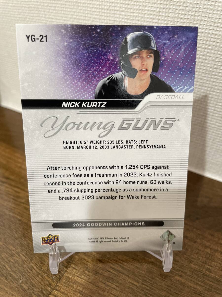 Nick Kurtz Baseball 2024 Upper Deck Goodwin Champions Young Guns Card #YG-21