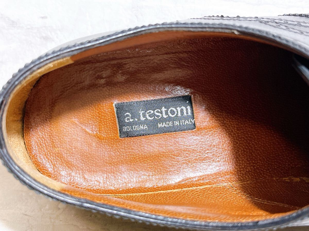イタリア製【美品】a testoni アテストーニ 高級 ウィングチップ イタリア製【美品】a testoni アテストーニ 高級 ウィングチップ