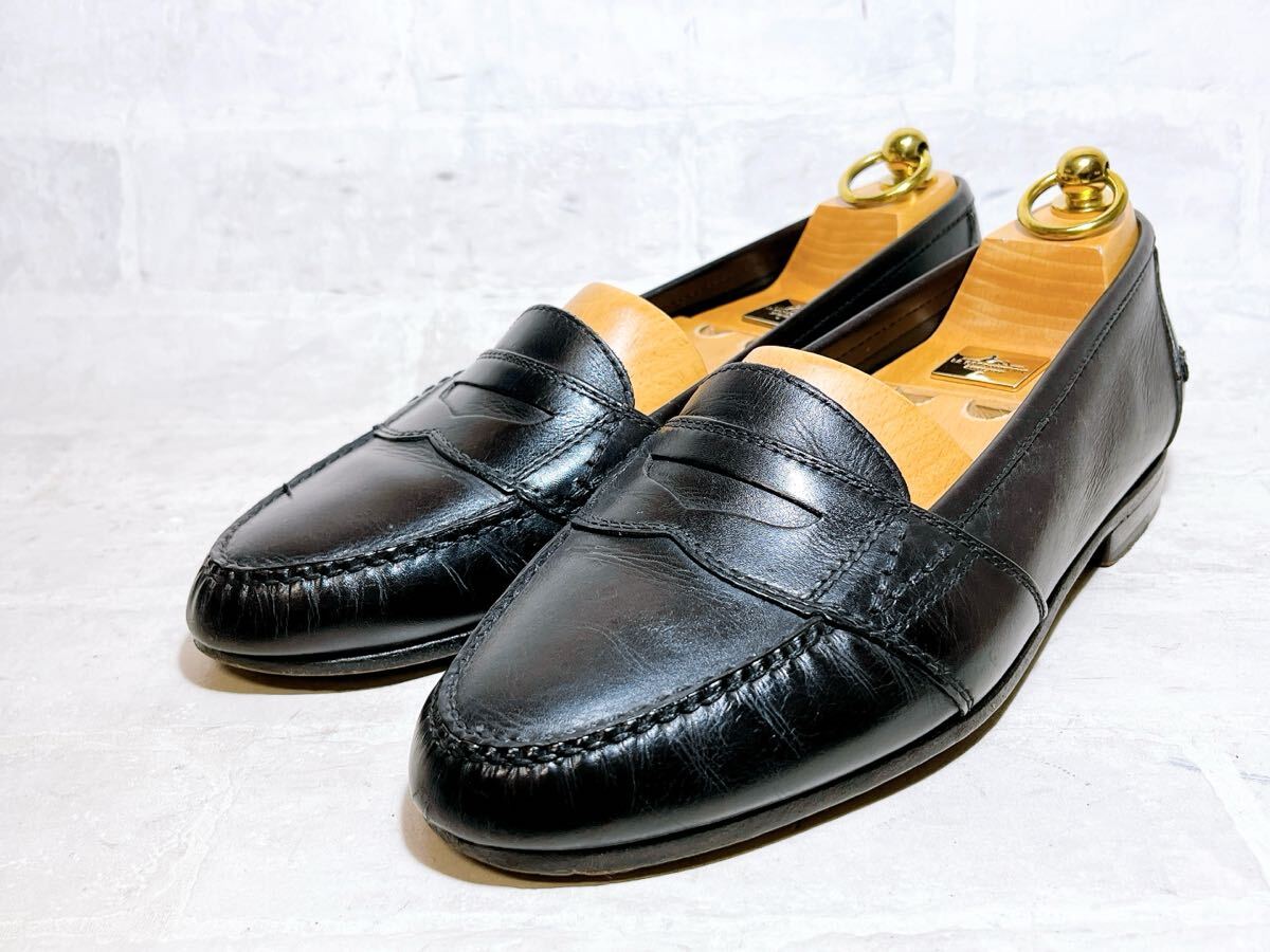 【極美品】COLE HAAN コールハーン 上質(zhì) ヴィンテージ ローファー 黒 ハンドソーン レザー US7.5W（約25.5cm）メンズ