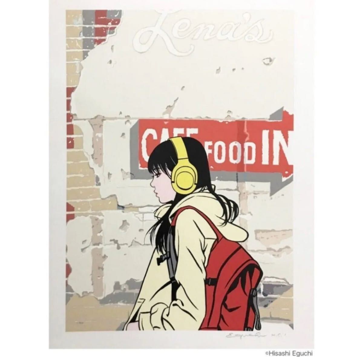 送料無料!【ED100】江口寿史 版画 Lena's Cafe カイカイキキ 送料無料!【ED100】江口寿史 版画 Lena's Cafe カイカイキキ
