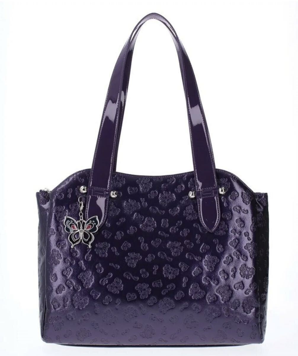 アナ スイ エリス トートバッグ ANNA SUI レザー パープル 紫 アナ スイ エリス トートバッグ ANNA SUI レザー パープル 紫