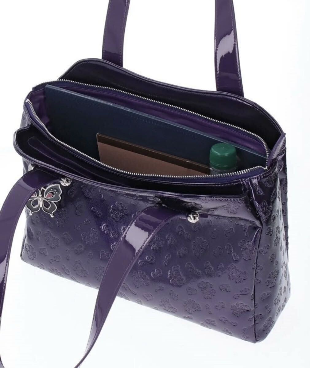 アナ スイ エリス トートバッグ ANNA SUI レザー パープル 紫