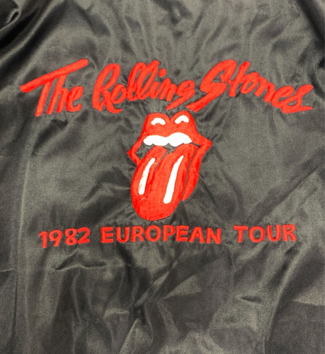 80s THE ROLLING STONES Lサイズ スタジャン　1982 美品　 古著　 ジャケット　 ブラック　 ビンテージ　