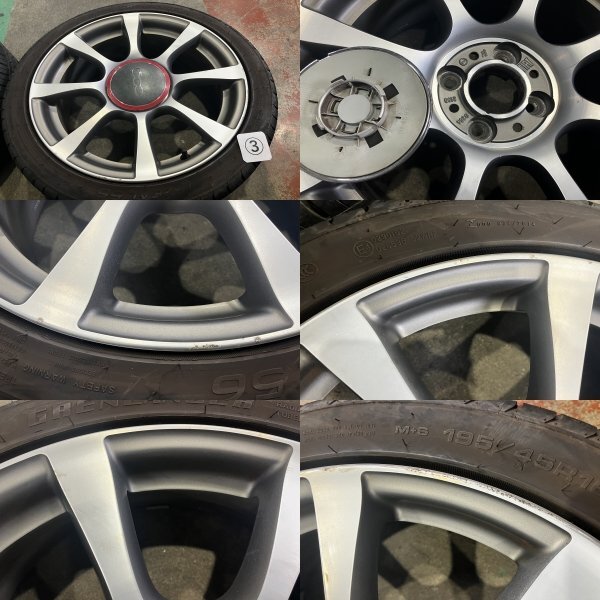★ABA-31214 フィアット 500　純正 16インチ アルミ ホイール　4本　51830198　6.5J+35 PCD 98 4穴　夏 タイヤ 195/45R16★
