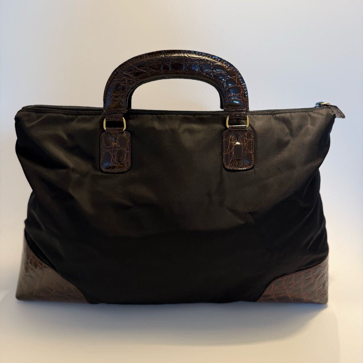 PRADA プラダ ハンドバッグ レザー ナイロン トートバッグ PRADA プラダ ハンドバッグ レザー ナイロン トートバッグ