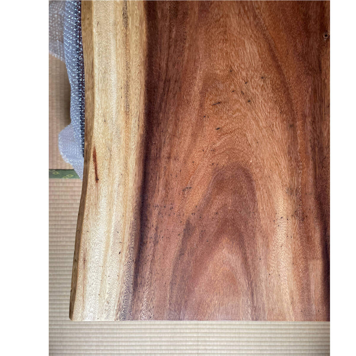 モンキーポッド 一枚板 1900×64~81×26mm 未使用 オイル仕上げ モンキーポッド 一枚板 1900×64~81×26mm 未使用 オイル仕上げ
