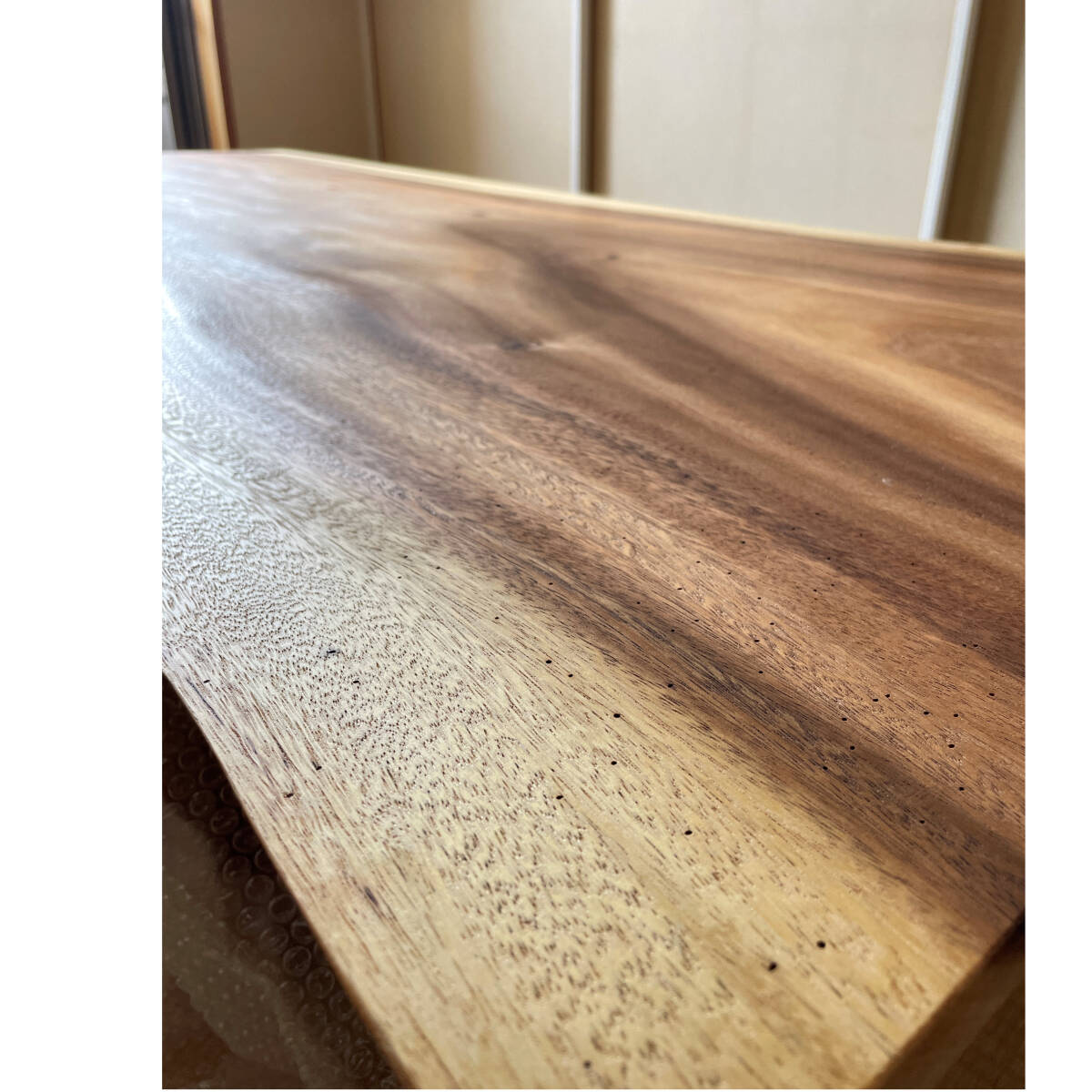 モンキーポッド 一枚板 1900×64~81×26mm 未使用 オイル仕上げ モンキーポッド 一枚板 1900×64~81×26mm 未使用 オイル仕上げ