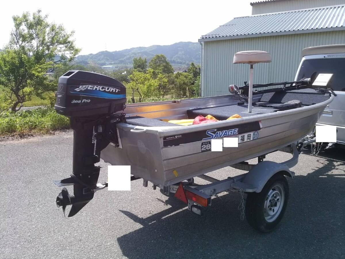 豊富な商品から サベージ12フィート 10馬力船外機 エレキ 海でも使用可能 Vハル