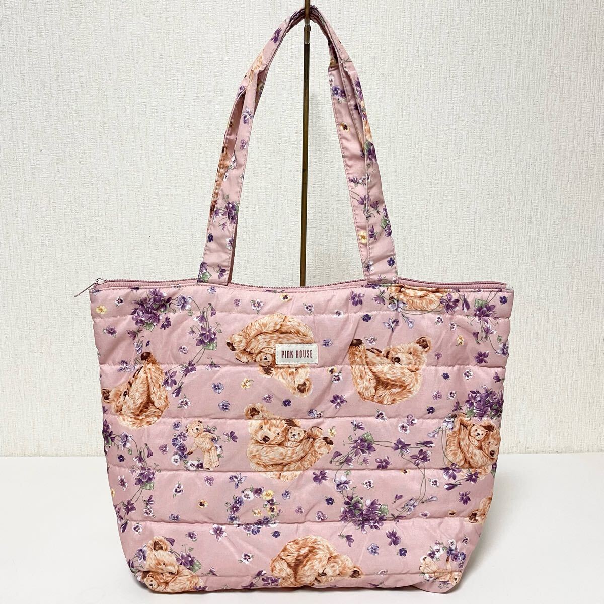 即決 PINK HOUSE ピンクハウス トートバッグ ピンク クマ 花柄 即決 PINK HOUSE ピンクハウス トートバッグ ピンク クマ 花柄