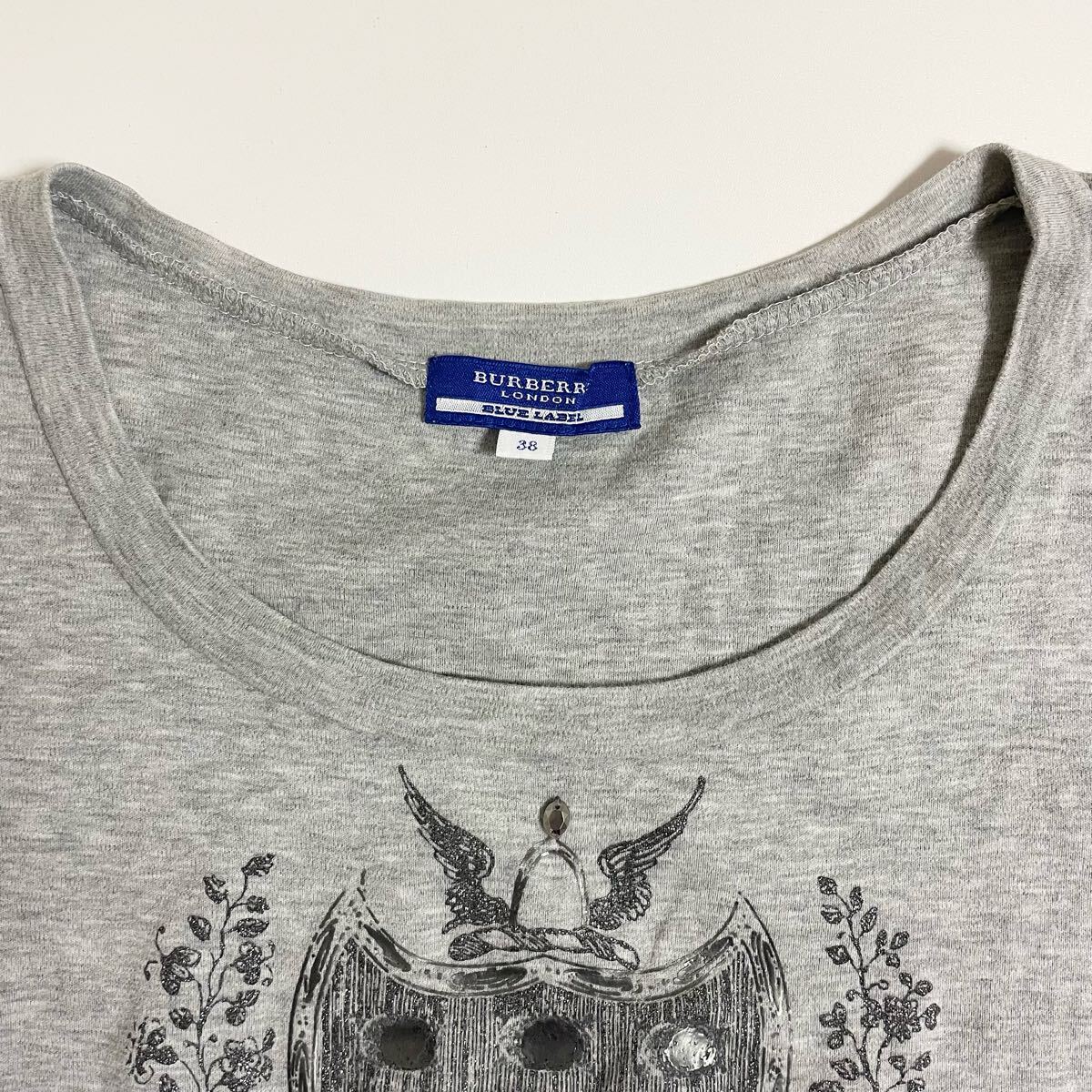 即決 BURBERRY バーバリー ブルーレーベル ビジュ ラメ Tシャツ 即決 BURBERRY バーバリー ブルーレーベル ビジュ ラメ Tシャツ
