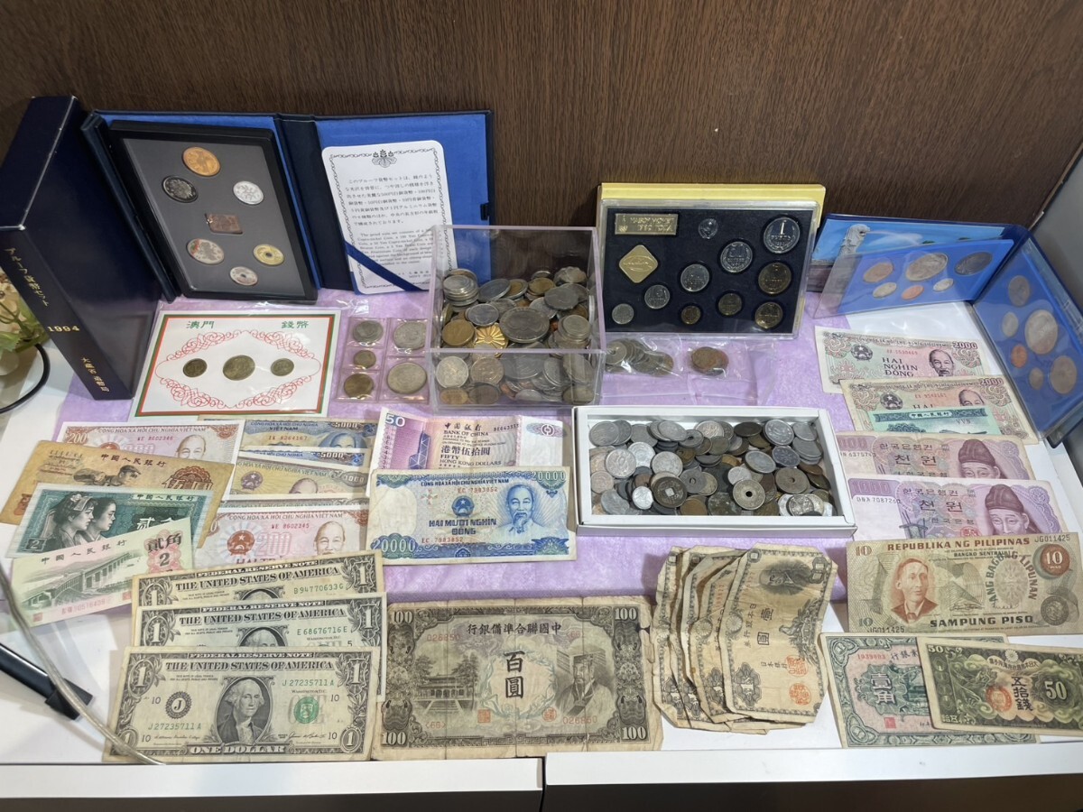 古銭 旧紙幣 日本 アメリカ 中国 など まとめ出品 貨幣セット 古銭 旧紙幣 日本 アメリカ 中国 など まとめ出品 貨幣セット