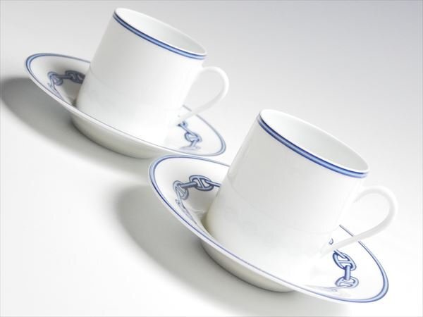 最高品質の エルメスシェーヌダンクルブルーカップ&ソーサー 最高品質の エルメスシェーヌダンクルブルーカップ&ソーサー