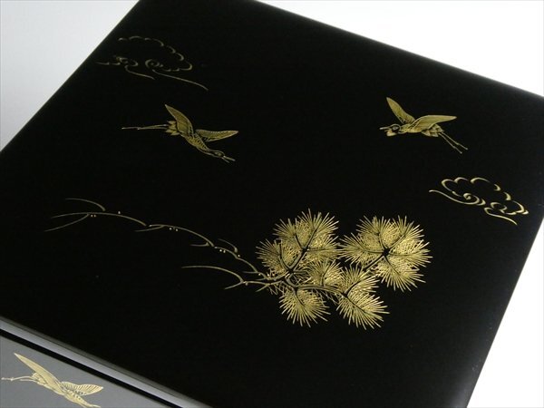 N664 輪島塗 稲忠漆芸堂謹製 高級漆器 天然木 漆塗 沈金 松鶴絵 N664 輪島塗 稲忠漆芸堂謹製 高級漆器 天然木 漆塗 沈金 松鶴絵