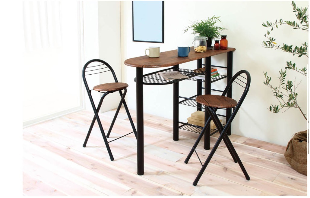 / новый товар / бесплатная доставка / высокий стол + стул x2 3 позиций комплект / железный + под дерево рисунок / простой дизайн / высокий стол дистанционный Work / оставаясь дома ../tere Work для 