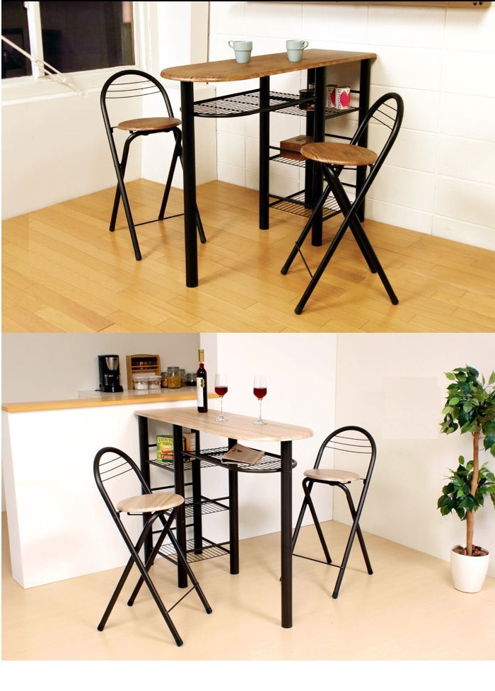 / new goods / free shipping / high counter table 3 point set / iron + wood grain pattern simple design / high desk work table / staying home ../tere Work to 