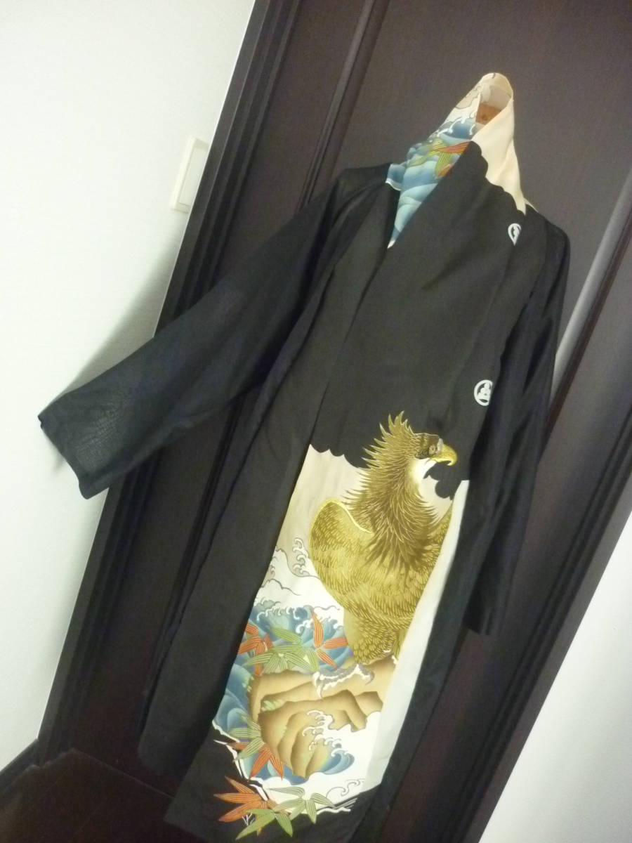  быстрое решение LL,2L,3L,4L большой размер чёрный .. .. чувство, весна лето пальто ( длина 90 ширина 66) поминальная служба, траурный костюм,., кимоно переделка, пальто + One-piece . ансамбль костюм 