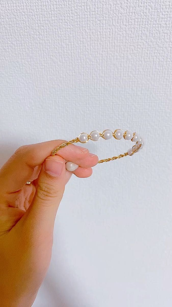 バングル ブレスレット ヴィンテージ 海外アクセサリー ゴールド 真珠 パール 天然パール