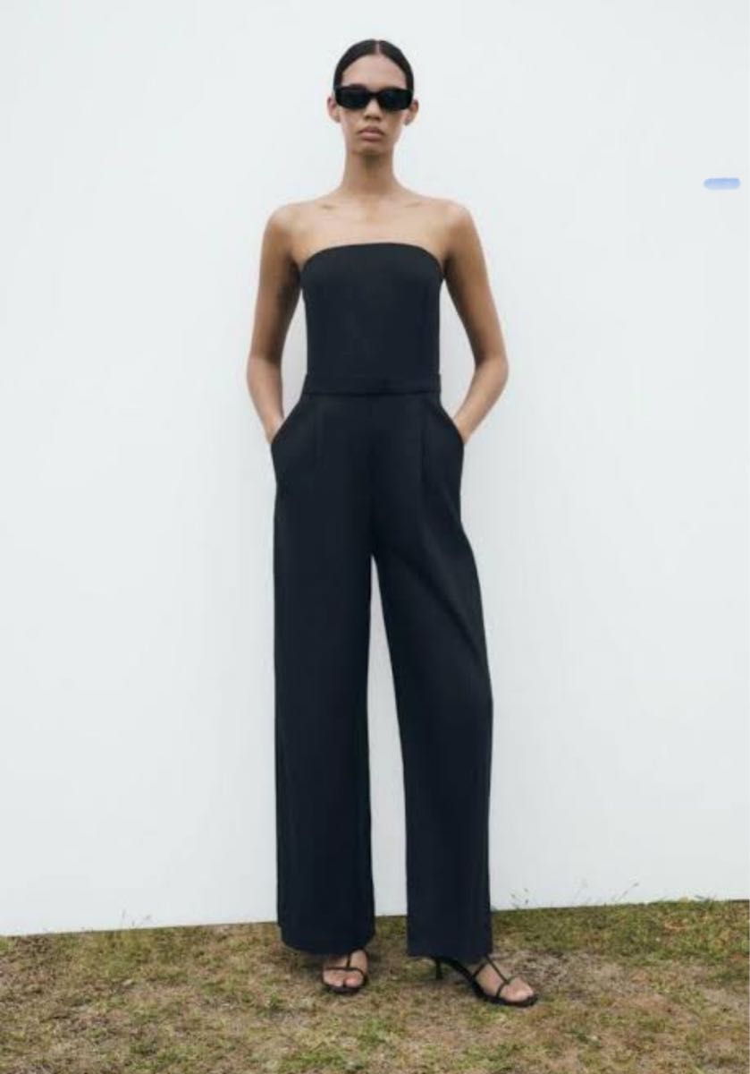 新品未使用品 ZARA リネンブレンド ストラップレス ジャンプ 新品未使用品 ZARA リネンブレンド ストラップレス ジャンプ