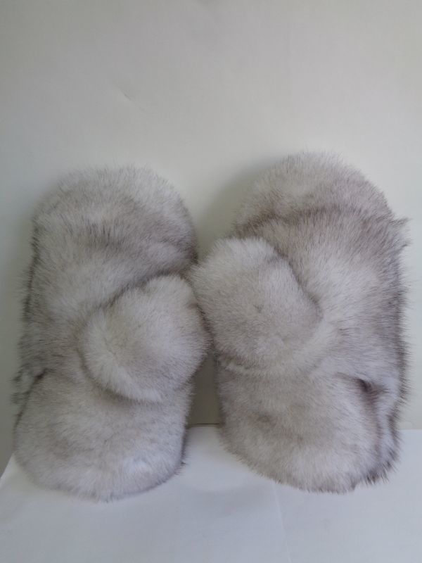  custom-made blue fox fur fur * mitten gloves both sides fur 