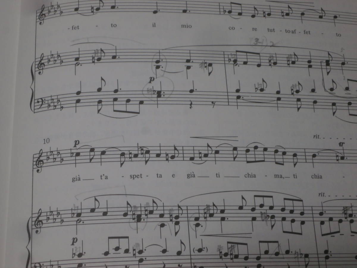 楽譜　古典イタリア名曲撰集 ２ 中声用　少書込　1991年第1刷　書込みあり　BD18_画像5