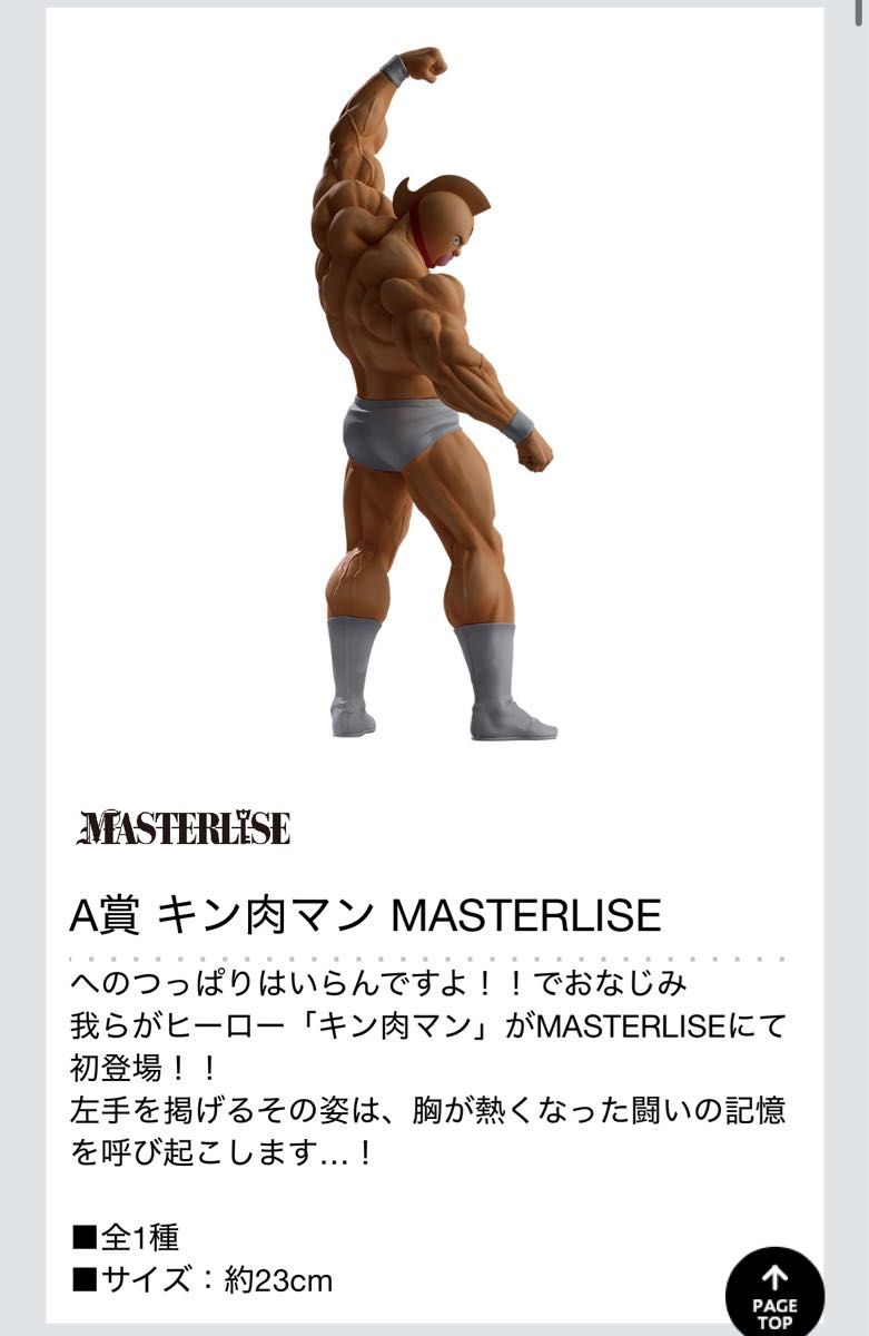 キン肉マン MASTERLISE フィギュア A賞 全1種 約23cm キン肉マン MASTERLISE フィギュア A賞 全1種 約23cm
