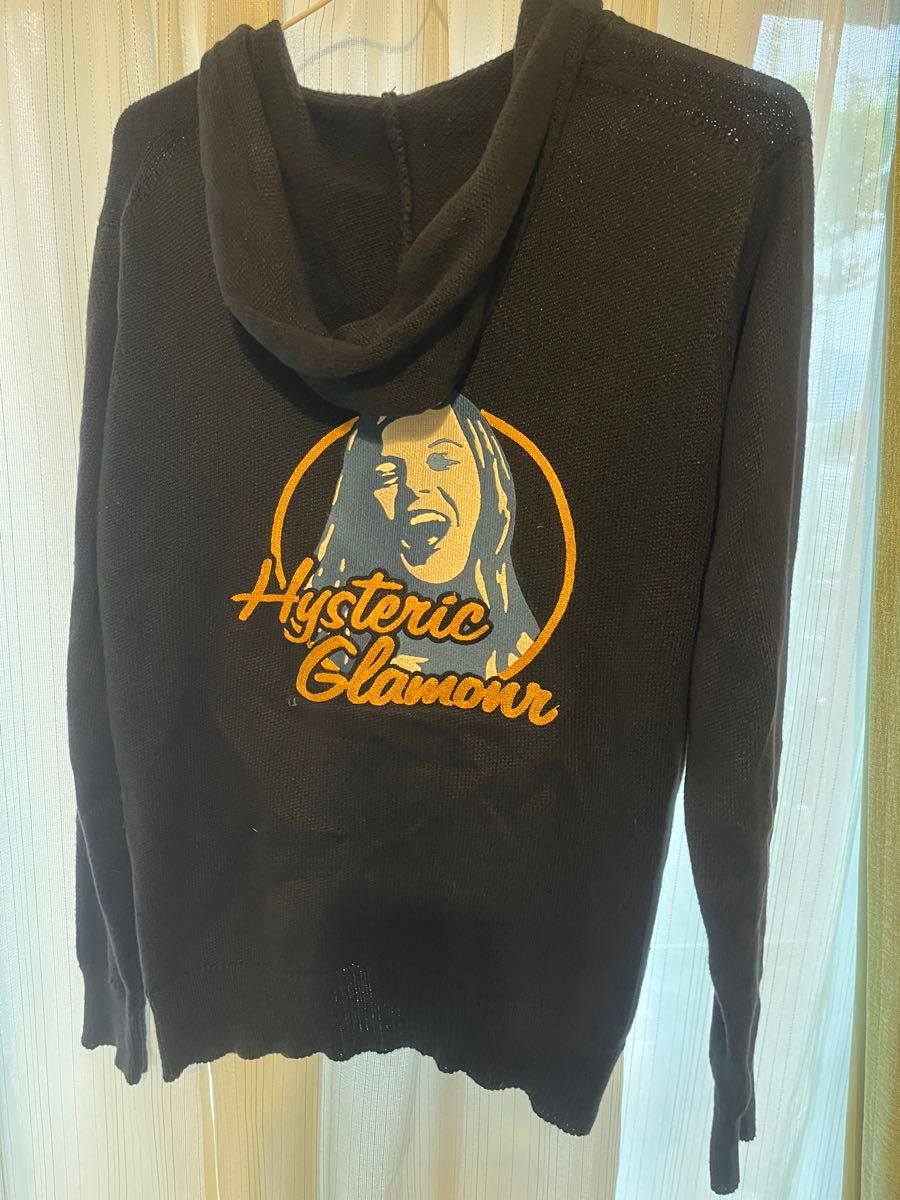 HYSTERIC GLAMOUR ジップアップニットパーカー ブラック サイズL HYSTERIC GLAMOUR ジップアップニットパーカー ブラック サイズL