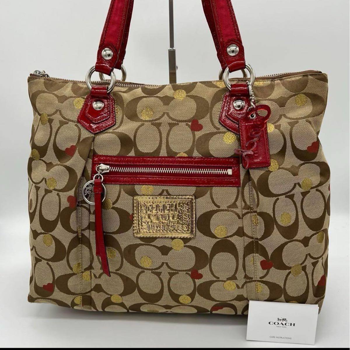 良品】COACH コーチ ポピー シグネチャー トートバッグ 良品】COACH コーチ ポピー シグネチャー トートバッグ